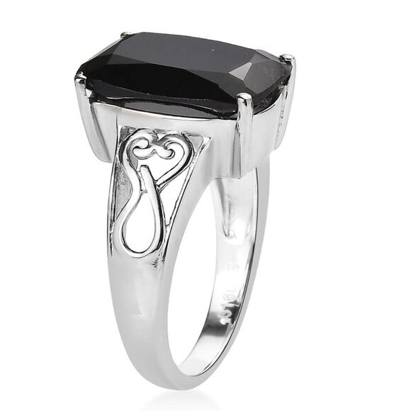 Thai Black Spinel 8.30 ctw Solitaire Ring in Durable Stainless Steel size 7 - Picture 5 of 10